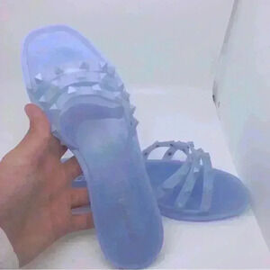 New SODA Blue Jelly Flats / Slides Sz 7